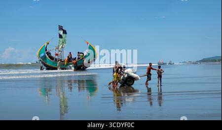 Der zweitlängste Cox`s Bazaar Sea Beach der Welt, Bangladesch Stockfoto